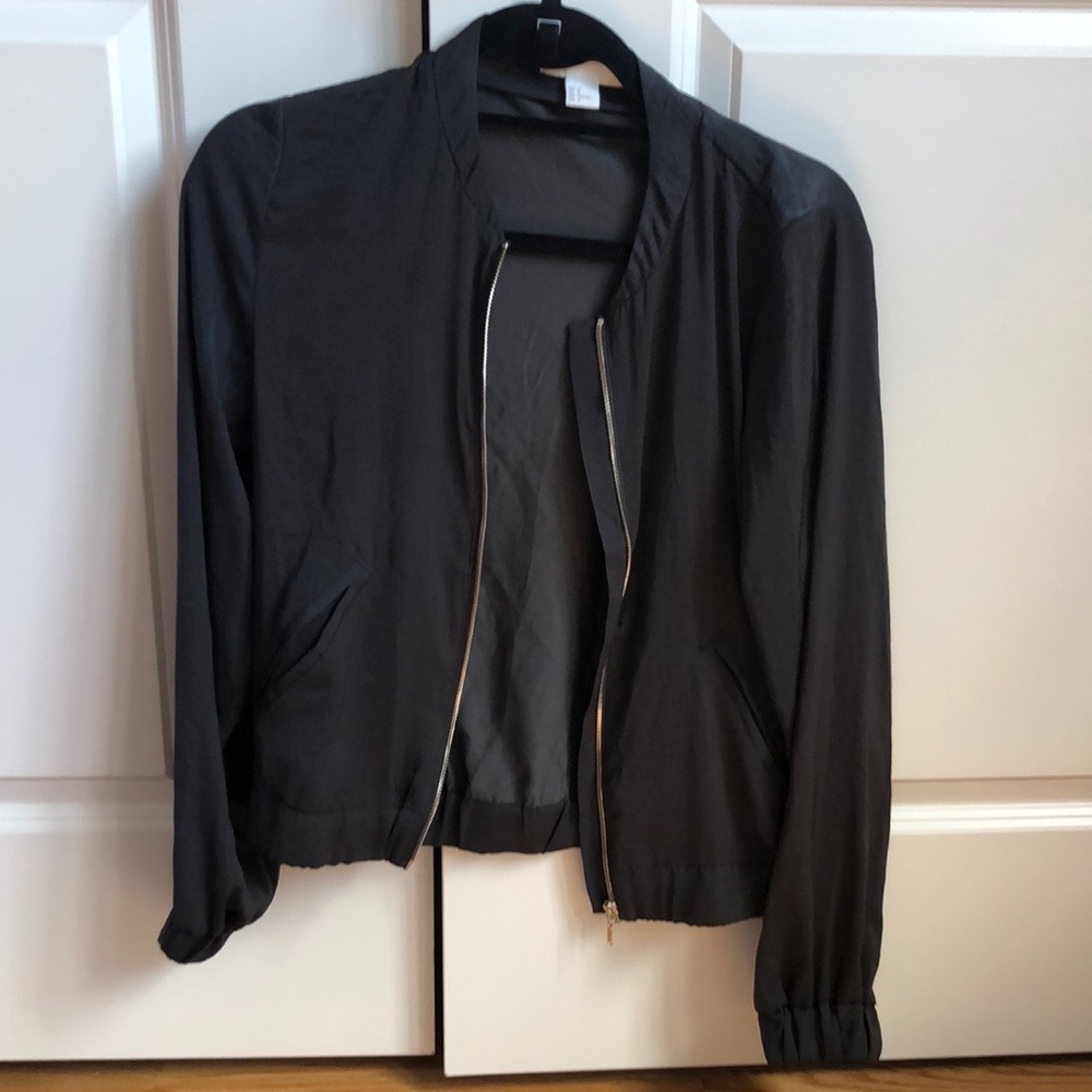 H&M black bomber jacket
